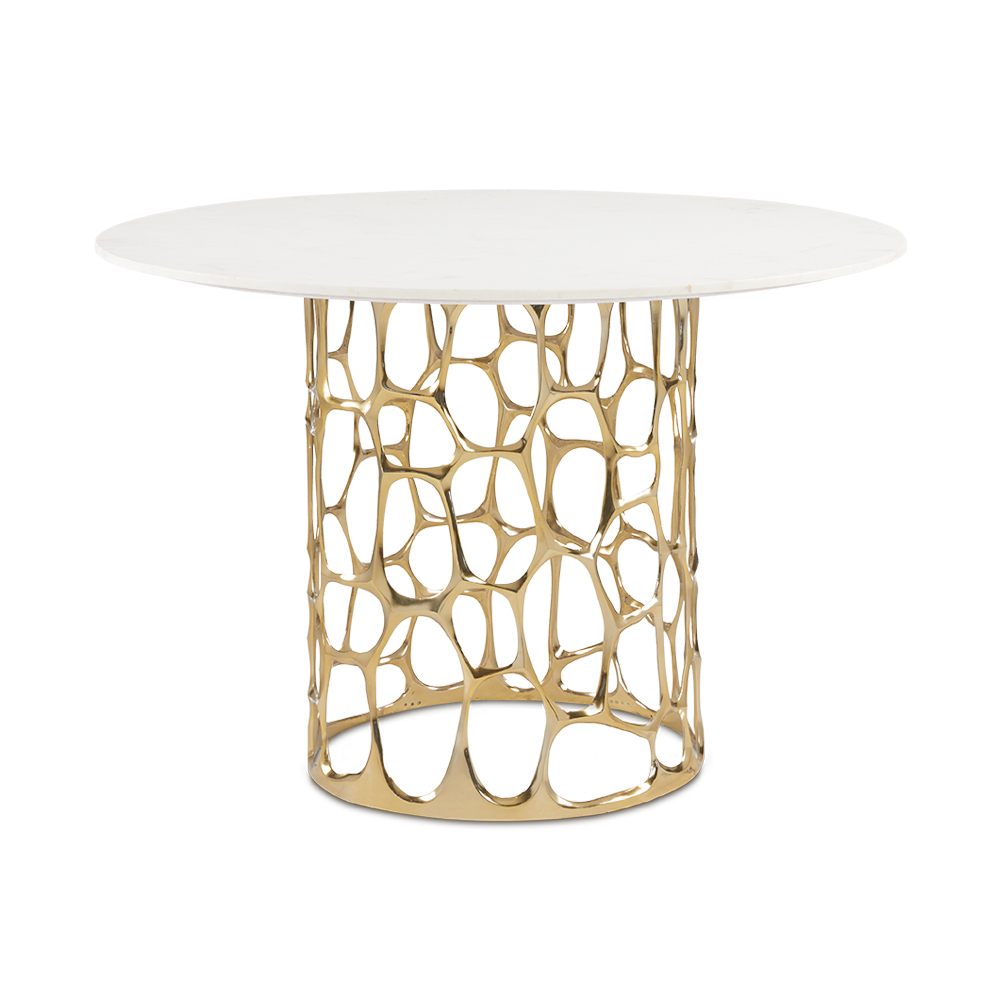 Mario Marble Dining Table: Gold